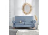 2-Sitzer HOME AFFAIRE "Rennes", blau (blau uni), B:160cm H:90cm T:93cm, Samtoptik (100% Polyester);Baumwollmix (50% Baumwolle, 50% Polyester), Sofas, 2-Sitzer, in Samtoptik oder Baumwoll-Mix