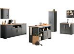 Küche OTTO HOME "KS-Westminster", grau (küche: grau, korpus: grau dunkel, arbeitsplatte: eiche wotanfarben), B:366cm T:60cm, Komplettküchen-Sets, Küche, Breite 366 cm, ohne E-Geräte