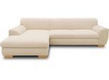 Ecksofa HOME AFFAIRE "Nika zeitlos und elegant, L-Form", beige (creme), B:277cm H:78cm T:84cm, Primabelle-Microfaser (100% Polyester);Struktur (70% Polyacryl, 30% Polyester), Sofas, Ecksofa, wahlweise mit Bettfunktion, auch in Cord