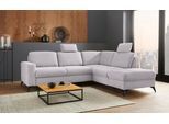 Ecksofa HOME AFFAIRE "Lolland L-Form", silber, B:249cm H:88cm T:212cm, Struktur imprägniert - feucht abwischbar (100% Polyester);Struktur Flausch (90% Polyester, 10% Polyamid);Luxus-Microfaser ALTARA NUBUCK (100% Polyester), Sofas, Ecksofa, Wahlweise mit Bettfunktion und Stauraum, auch mit abwischbarem Bezug