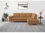 Ecksofa SIT & MORE "Westham L-Form", braun (cognac), B:261cm H:88cm T:179cm, 100% Polyester, Sofas, Ecksofa, mit Ottomane, mit oder ohne Bettfunktion, Bettkasten, Verstellung