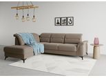 Ecksofa SIT & MORE "Sinatra L-Form", grau (taupe), B:251cm H:85cm T:220cm, 90% Polyester, 10% Polyamid, Sofas, Ecksofa, mit Ottomane, optional mit Kopfteilverstellung und Armteilfunktion