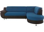 Ecksofa TRENDMANUFAKTUR "Rondo 3, zeitlos und bequem, Materialmix, breite Armlehnen, L-Form", schwarz (schwarz, petrol), B:265cm H:85cm T:190cm, Kunstleder SOFTLUX / Struktur (77% Polyester; 23% Polyacryl);Luxus-Microfaser ALCAZAR (100% Polyester) / Feinstruktur (100% Polyester), Sofas, Ecksofa, wahlweise mit Federkern für mehr Komfort, wahlweise mit Bettfunktion