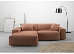 Ecksofa HOME AFFAIRE "Glimminge L-Form auch in Breitcord, Feincord + Easy care-Bezug", braun, B:234cm H:71cm T:191cm, 100% Polyester, Sofas, Ecksofa, Breite 234, Zierkissen