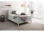 Boxspringbett OTTO HOME "Jelle", grau (titanio), B:161cm L:216cm, Komplettbetten, Boxspringbett, zertifizierte, recycelte Bezugsstoffe, verschiedene Ausführungen