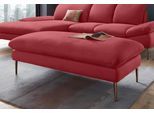 Hocker W.SCHILLIG "enjoy&MORE", rot (ruby rot z59), B:151cm H:45cm T:71cm, Chenille-Flachgewebe R66 (85% Polyester, 15% Nylon);Longlife Xtra-Leder Z59: Glattleder mit modischer Prägung. Hautstärke 0, 9 - 1, 1 mm;Stoff S37 (100% Polyester), Hocker, Hocker, Füße bronze pulverbeschichtet, Breite 151 cm