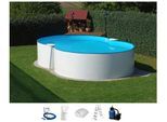 Achtformpool KONIFERA "MONACO 1", weiß, B:350cm H:120cm L:540cm, Schwimmbecken, Achtformpool, Höhe 120 cm, in versch. Größen