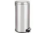 Kosmetikeimer WENKO "Leman", silber (edelstahlfarben), B:30,5cm H:64cm T:37,5cm, Edelstahl, Mülleimer, Kosmetikeimer, 30 Liter Fassungsvermögen