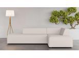 Ecksofa OTTO HOME "Ecksofa Cavan mit Ottomane links oder rechts bestellbar", beige (creme), B:270cm H:72cm T:180cm, 100% Polyester, Sofas, Ecksofa, L-Form mit Wellenunterfederung, Maße B/T/H: 270/180/72 cm