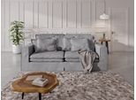 4-Sitzer HOME AFFAIRE "ALISSAS mit vielen Kissen, Biesen an den Kissen", grau (hellgrau), B:240cm H:94cm T:146cm, 92% Polyester, 8% Nylon, Sofas, 4-Sitzer, Hussenoptik, mit kleinen Taschen an der Seite zum Verstauen