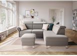 Ecksofa SIT & MORE "Vincenzo L-Form", grau (steelgrau), B:245cm H:84cm T:193cm, Sofas, Ecksofa, inklusive Kopfteilverstellung, wahlweise mit Bettfunktion, Bettkasten