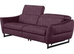 2,5-Sitzer EGOITALIANO "Dafne, elegantes Designsofa mit hohem Sitzkomfort", lila (plum), B:208cm H:97cm T:108cm, Sofas, 2 5-Sitzer, wahlw. mit elektrischer Relaxfunktion, Kopfteile manuell verstellbar