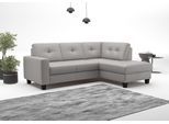 Ecksofa HOME AFFAIRE "Varese", grau (light grau), B:226cm H:91cm T:170cm, Sofas, Ecksofa, wahlweise mit Bettfunktion und Bettkasten
