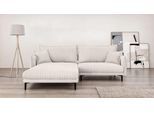 Ecksofa HOME AFFAIRE "ALEXANDRIA mit Recamiere rechts oder links bestellbar, moderne Bezüge", beige (creme), B:246cm H:86cm T:190cm, 100% Polyester, Sofas, Ecksofa, L-Form mit Wellenunterfederung, Maße: B/H/T 246/86/190 cm