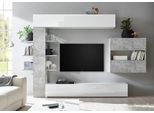 Wohnwand OTTO HOME "Sorano", weiß (weiß matt, weiß hochglanz lack, beton, optik), Kastenmöbel-Sets, Wohnwand, mit Hängeschrank
