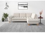 Ecksofa SIT & MORE "Westham L-Form", beige (creme), B:261cm H:88cm T:179cm, 90% Polyester 10%Polyamid, Sofas, Ecksofa, mit Ottomane, mit oder ohne Bettfunktion, Bettkasten, Verstellung