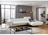 Ecksofa W.SCHILLIG "piedroo, Designsofa mit tollem Sitzkomfort, bequem, L-Form", weiß (weiß z59), B:343cm H:70cm T:193cm, Longlife Xtra-Leder Z59: Glattleder mit modischer Prägung. Hautstärke 0, 9 - 1, 1 mm, Sofas, Ecksofa, Kopfteilverstellung, wahlweise mit Sitztiefenverstellung, Breite 343cm