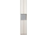 Vitrine WOOOD "Basu Smalle Hochschrank", weiß, B:40cm H:210cm T:42cm, FSC-zertifizierter Holzwerkstoff, Schränke, Vitrine, 2 Türen, 1 Schublade, H 210 cm x B 40 cm