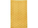 Badematte DONE. "Delia", gold (goldfarben), H:10mm, Baumwolle, Badematten, Badematte, Badteppich, Uni-Farben, Hoch-Tief Effekt, reine Baumwolle, waschbar
