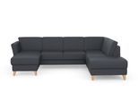 Wohnlandschaft SIT & MORE "Visby U-Form", grau (dunkelgrau), B:303cm H:87cm T:213cm, Sofas, Wohnlandschaft, wahlweise mit Bettfunktion und Stauraum, frei im Raum stellbar