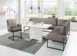 Eckbank EXXPO - SOFA FASHION "Affogato, hoher Sitzkomfort, bequem", braun (schlamm), B:197cm H:82cm T:265cm, Struktur: Webvelour 100% Polyester, Sitzbänke, Eckbank, Frei im Raum stellbar