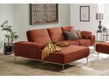Ecksofa W.SCHILLIG "run, Designsofa mit tollem Sitzkomfort, bequem, L-Form", orange (copper z73), B:279cm H:88cm T:178cm, Longlife Xtra-Leder Z73: Naturwalkleder der Luxusklasse aus den erlesensten Rohhäuten. Hautstärke 1, 1 – 1, 3 mm;ROHLEDER Jacquard-Flachgewebe Q2 W60 (63% Polyester, 37% Polyacryl);ROHLEDER Chenille-Flachgewebe Q2 W77 (68% Polyacryl, 32% Polyester);Stoff S37 (100% Polyester), S