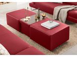 Hocker W.SCHILLIG "taboo", rot (ruby rot z59), B:130cm H:41cm T:64cm, Longlife Xtra-Leder Z59: Glattleder mit modischer Prägung. Hautstärke 0, 9 - 1, 1 mm, Hocker, Hocker, ausziehbar, inklusive Zwischenablage, mit Kontrastnaht