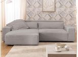 Ecksofa OTTO HOME "KINLEE Design-Sofa mit Recamiere rechts/links, Maße B/T/H 251/144/70cm", grau, B:251cm H:70cm T:144,5cm, 100% Polyester, Sofas, Ecksofa, L-Form mit Wellenunterfederung, ohne Bettfunktion, modern und beguem