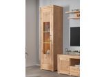 Vitrine VOGL MÖBELFABRIK, braun (eichefarben chalet, wildeiche massiv), B:61cm H:202cm T:40cm, Schränke, Vitrine, Höhe 202 cm