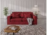 4-Sitzer HOME AFFAIRE "ALISSAS mit vielen Kissen, Biesen an den Kissen", rot, B:240cm H:94cm T:146cm, 92% Polyester, 8% Nylon, Sofas, 4-Sitzer, Hussenoptik, mit kleinen Taschen an der Seite zum Verstauen