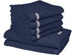 Handtuch Set ROSS "Sinfonie", blau (denim), Frottier, Frottier, Obermaterial: 100% Baumwolle, Handtuch-Sets, Handtuch Set, beinhaltet: Handtücher und Badetücher