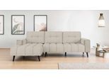 Ecksofa HOME AFFAIRE "SERINE mit Recamiere rechts/links bestellbar, Maße B/H/T 253/91/161 cm", beige, B:253cm H:91cm T:161cm, 100% Polyester, Sofas, Ecksofa, L-Form mit Wellenunterfederung, 3 Rückenkissen, ohne Bettfunktion