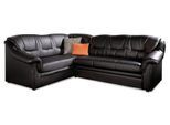 Ecksofa DOMO COLLECTION "Montana, zeitlose Rückensteppung, bequeme Armlehnen, L-Form", schwarz, B:234cm H:84cm T:185cm, Sofas, Ecksofa, wahlweise mit Bettfunktion