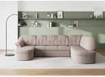 Wohnlandschaft DOMO COLLECTION "Pegnitz, zeitlos&modern, elegante Rückensteppung, Breite 292cm, U-Form", grau (taupe), B:292cm H:82cm T:180cm, 92% Polyester, 8% Nylon, Sofas, Wohnlandschaft, wahlweise mit Bettfunktion