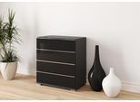 Schubkastenkommode MUSTERRING "Imola W", grau (graphit), B:75cm H:82cm T:42cm, Floatglas, Holzwerkstoff, Sideboards, Schubkastenkommode, mit Selbsteinzug und Dämpfung