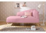 Recamiere OTTO HOME "Lucy, Chaiselonge mit Massivholzfüßen und Steppung", rosa (rosé), B:162cm H:85cm T:82cm, Struktur fein( 100% Polyester), Sofas, Recamiere, Armlehne links und rechts bestellbar