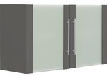 Glashängeschrank WIHO KÜCHEN "Unna", grau (front und korpus: anthrazit), B:100cm H:56,5cm T:35cm, Schränke, Glashängeschrank, Front mit Glaseinsatz