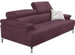 2,5-Sitzer EGOITALIANO "Soul, Design und Sitzkomfort auf hohem Niveau, tolle Details", lila (plum), B:200cm H:76cm T:106cm, Sofas, 2 5-Sitzer, inkl. Kopfteilverstellung für noch mehr Komfort, Designfuß