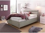 Boxspringbett, beige (struktustoff dunkelbeige), ohne LED-Beleuchtung, Liegefläche B/L: 160cm x 200cm, H2 + H2, Bonnell-Federkernmatratze, Bezug Unterbox und Kopfteil: Strukturstoff (77% Polyester und 23% Viskose);Bezug Obermatratze 100% Polyester, waschbar bis 60C, WESTFALIA SCHLAFKOMFORT, Komplettbetten, Boxspringbett, wahlweise mit LED-Beleuchtung