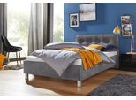 Polsterbett "Vulkan", grau (anthrazit), B:130cm L:210cm, Bezug Bett: Microfaser (100% Polyester) oder Strukturstoff (77% Polyester, 23% Viskose);Bonnell-Federkernmatratze: Mischgewebe (51% Polyprophlen, 39% Polyester, 10% Baumwolle);Kaltschaummatratze: (100% Polyester), Bezug abnehm- und waschbar bis 60C, WESTFALIA SCHLAFKOMFORT, Betten, Polsterbett, in diversen Ausführungen