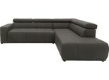 Ecksofa DOMO COLLECTION "BRANDON L-Form, auch in Leder", grau, B:275cm H:80cm T:228cm, Luxus-Kunstleder;100% Polyurethan, Sofas, Ecksofa, inklusive Kopfteilverstellung, wahlweise mit Sitztiefenverstellung
