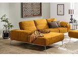 Ecksofa W.SCHILLIG "run, Designsofa mit tollem Sitzkomfort, bequem, L-Form", gelb (brandy s37), B:319cm H:88cm T:178cm, Longlife Xtra-Leder Z73: Naturwalkleder der Luxusklasse aus den erlesensten Rohhäuten. Hautstärke 1, 1 – 1, 3 mm;ROHLEDER Jacquard-Flachgewebe Q2 W60 (63% Polyester, 37% Polyacryl);ROHLEDER Chenille-Flachgewebe Q2 W77 (68% Polyacryl, 32% Polyester);Stoff S37 (100% Polyester), Sof