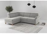 Ecksofa HOME AFFAIRE "Glendale, L-Form", hellgrau, B:247cm H:84cm T:193cm, 100% Polyester, Sofas, Ecksofa, inkl. Kopfteilverstellung, wahlweise mit Vorziehsitz und Bettkasten