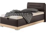 Polsterbett MAINTAL, braun (braun, cappuccino), B:172cm L:212cm, Ausf. 2-5 Matratzenbezug aus 100% Polyester, Betten, Polsterbett, mit verstellbaren Kopfteil-Elementen