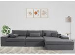 Ecksofa OTTO HOME "Enid L-Form", schwarz, B:360cm H:75cm, Baumwollmix (60% Baumwolle/40% Leinen);Struktur fein (100% Polyester);Samtoptik (100% Polyester);Samtvelours (100% Polyester);Struktur (100% Polyester);Struktur recycelt (100% recyceltes Polyester), Sofas, Ecksofa, 3 Teile, bestehend aus Modulen, in vielen Bezügen, auch in Breitcord