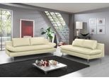 Polstergarnitur PLACES OF STYLE "Redding", beige (creme), NaturLEDER, Sitzmöbel-Sets, Polstergarnitur, bestehend aus 2- und 3-Sitzer
