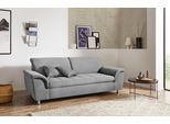 2,5-Sitzer DOMO COLLECTION "FRANZI zeitlos und elegant, moderne Sitzheftung", grau (hellgrau), B:210cm H:81cm T:105cm, Sofas, 2 5-Sitzer, wahlweise mit Kopfteilverstellung, inklusive Zierkissen
