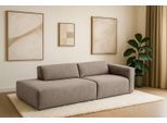 2-Sitzer HOME AFFAIRE "Noord mit Kedernaht, Breite 227 cm", braun, B:227cm H:71cm T:96cm, 100% Polyester, Sofas, 2-Sitzer, Cord, Struktur, Webstoff, mit Wellenunterfederung, Massivholzrahmen