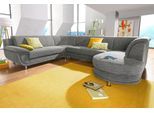 Wohnlandschaft TRENDMANUFAKTUR "Rondo, U-Form", braun (cappuccino), B:320cm H:85cm T:94cm, Softlux-Kunstleder;Primabelle-Microfaser;NaturLeder (handschuhweiches Rindsleder in Sitz und Rücken mit SOFTLUX-Kunstleder als Korpus-Bezug);Struktur (23% Polyacryl, 77% Polyester), Sofas, Wohnlandschaft, inkl.Federkern, wahlweise mit Bettfunktion