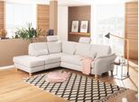 Ecksofa HOME AFFAIRE "Palace L-Form", beige (natur), B:259cm H:89cm T:225cm, Struktur fein (100% Polyester);Struktur (100% Polyester);Luxus-Microfaser Lederoptik (100% Polyester), Sofas, Ecksofa, incl. Sitztiefenverstellung, wahlweise mit Bettfunktion und Stauraum